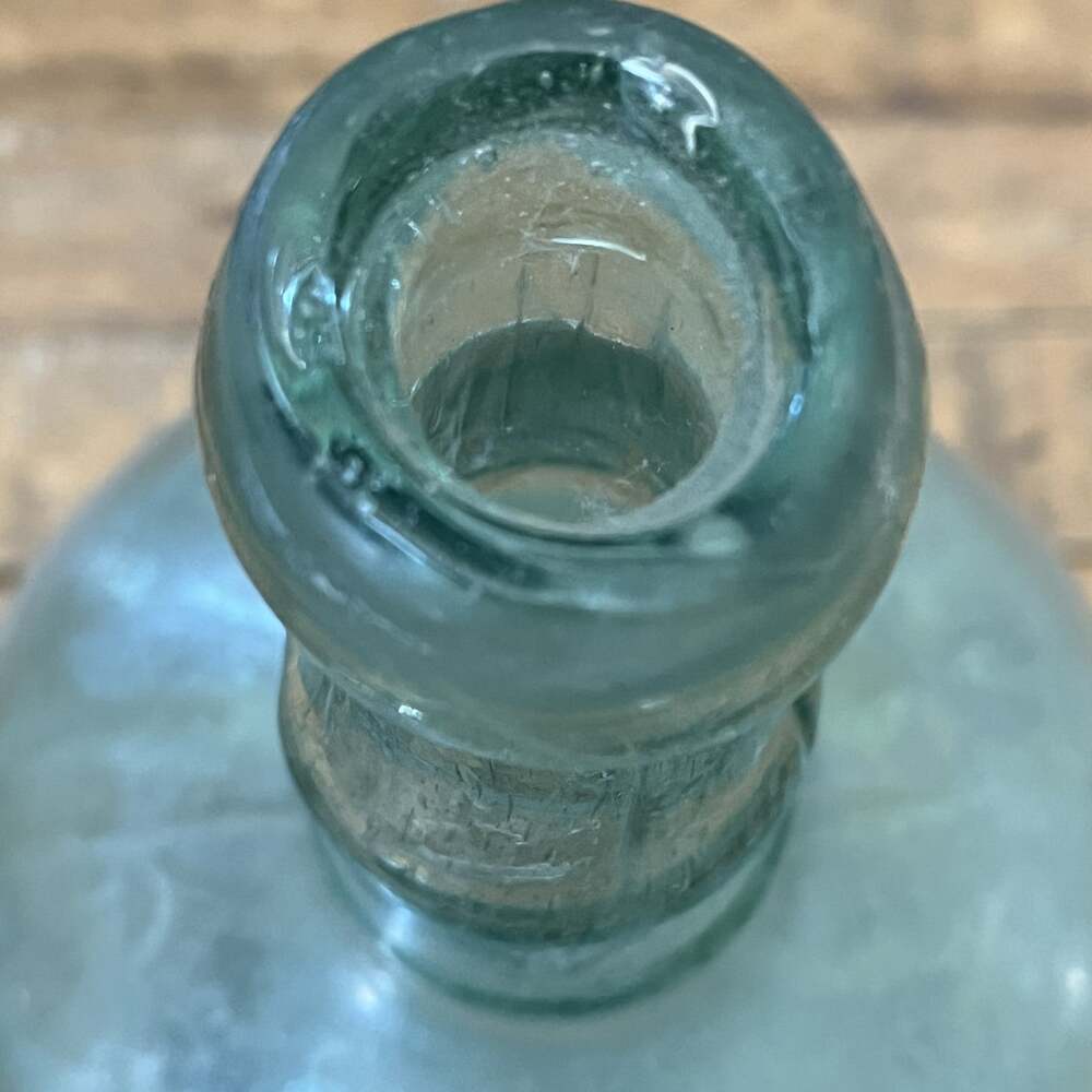 Antique Mold Blown Aqua Blue Large Demijohn Bottle 13.25” 1900's - Picture 6 of 16